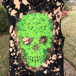 Distressed “Lucky Skull” Tank Top